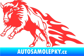 Samolepka Animal flames 089 levá býk světle červená
