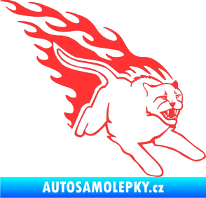 Samolepka Animal flames 096 pravá puma světle červená
