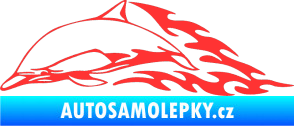 Samolepka Animal flames 099 levá delfín světle červená