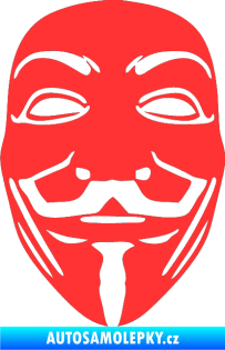 Samolepka Anonymous 001 maska světle červená