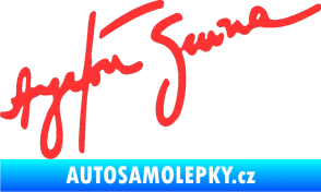 Samolepka Podpis Ayrton Senna světle červená