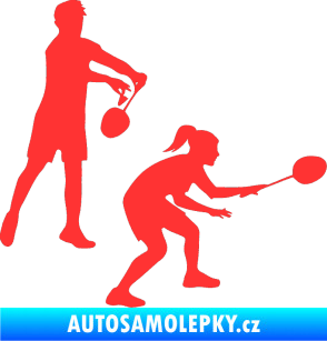 Samolepka Badminton team pravá světle červená