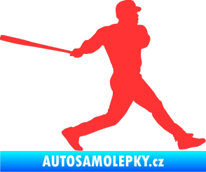 Samolepka Baseball 002 pravá světle červená