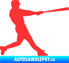 Samolepka Baseball 004 pravá světle červená