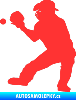 Samolepka Baseball 007 levá světle červená