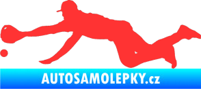 Samolepka Baseball 015 levá světle červená