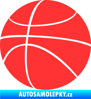 Samolepka Basketbalový míč 001 světle červená