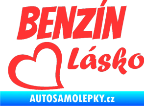 Samolepka Benzín Lásko světle červená