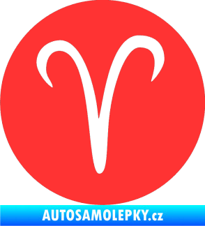 Samolepka Beran zvěrokruh 001 - horoskop světle červená