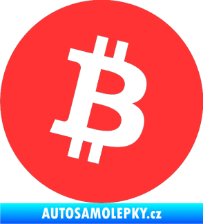 Samolepka Bitcoin 001 světle červená