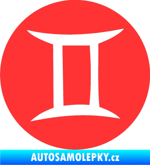 Samolepka Blíženci 001 - horoskop světle červená
