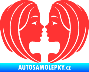 Samolepka Blíženci 002  světle červená