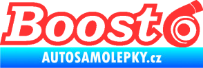 Samolepka Boost nápis s turbem světle červená