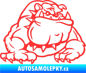 Samolepka Buldog 001 pravá pes světle červená