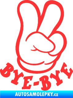 Samolepka Bye Bye 001 pravá ujedu ti světle červená