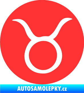 Samolepka Býk zvěrokruh 001 - horoskop světle červená