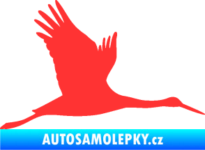 Samolepka Čáp 002 pravá světle červená