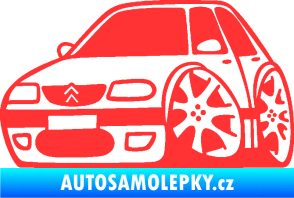 Samolepka Citroen saxo karikatura levá světle červená