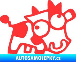 Samolepka Crazy cow pravá světle červená