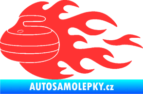 Samolepka Curling 005 levá kámen světle červená