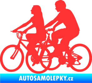 Samolepka Cyklisté 001 levá pár světle červená