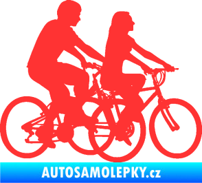 Samolepka Cyklisté 001 pravá pár světle červená