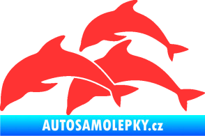Samolepka Delfíni 001 levá světle červená