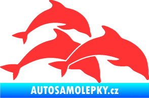 Samolepka Delfíni 001 pravá světle červená
