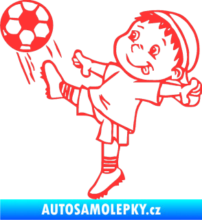 Samolepka Dítě v autě 022 levá fotbalista světle červená