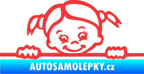 Samolepka Dítě v autě 030 pravá malá slečna hlavička světle červená