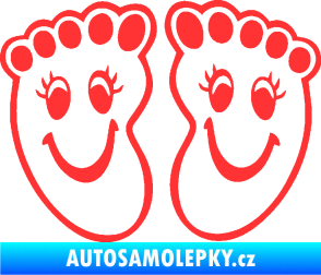 Samolepka Dítě v autě 060 veselé nožičky světle červená