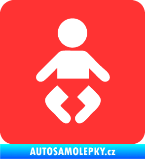 Samolepka Dítě v autě 093 symbol miminka světle červená