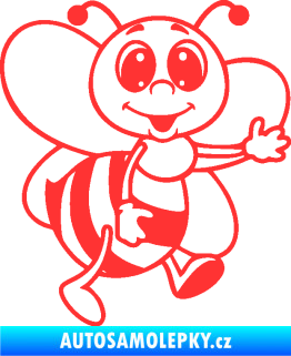 Samolepka Dítě v autě 106 pravá včelička světle červená