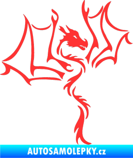 Samolepka Dragon 034 pravá světle červená