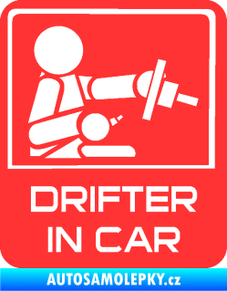Samolepka Drifter in car 004 světle červená
