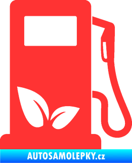 Samolepka Elektro auto 001 pravá symbol eko čerpací stanice světle červená