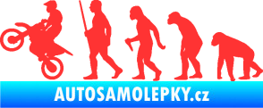 Samolepka Evoluce 002 motokros levá světle červená