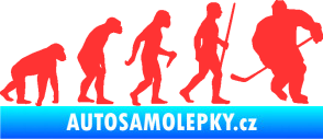 Samolepka Evoluce 003 hokej pravá světle červená