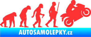Samolepka Evoluce 004 pravá motorkář světle červená