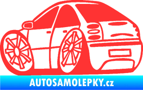 Samolepka Fiat Bravo karikatura levá světle červená