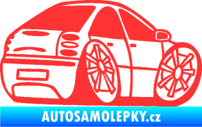 Samolepka Fiat Bravo karikatura pravá světle červená