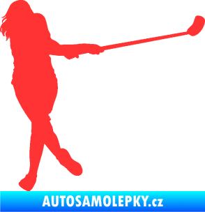 Samolepka Florbal 006 pravá  světle červená