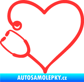 Samolepka Fonendoskop 002 levá  zdravotní sestřička světle červená