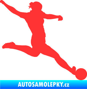 Samolepka Fotbalistka 002 pravá světle červená