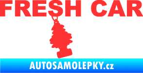 Samolepka Fresh car nápis s voňavým stromečkem světle červená