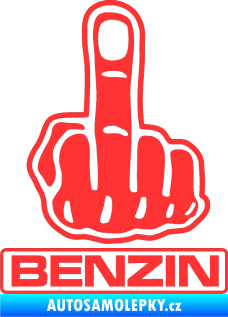 Samolepka Fuck off benzín světle červená
