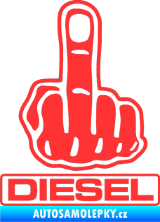 Samolepka Fuck off diesel světle červená