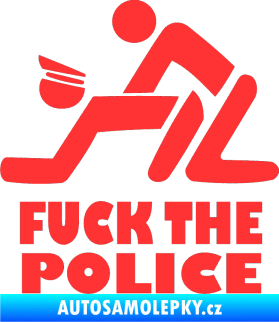 Samolepka Fuck the police 001 světle červená
