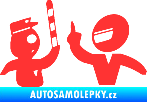 Samolepka Fuck the police 003 světle červená