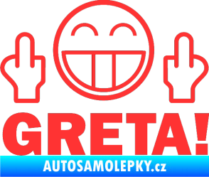 Samolepka Fuck you Greta 002 světle červená